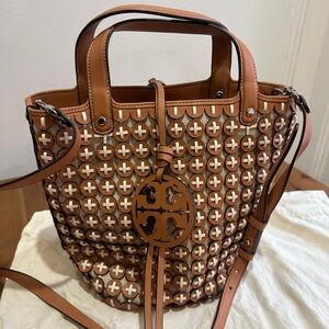 Brown Tory Burch Rare Chainmail Tote Bag